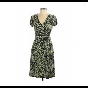 Fit and flare midi dress with cap sleeves